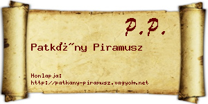 Patkány Piramusz névjegykártya